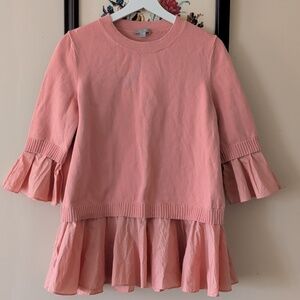 COS Pink Ruffle Hem Pullover Top